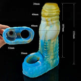 Erek-Hus Dragon Cum Thru Penis Sleeve - Yellow & Blue