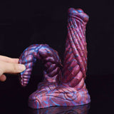 😈 AELORIA - Demon DP Dildo with Ribbed Fantasy Texture